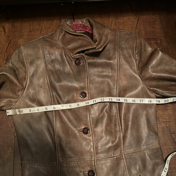 Santos Leather Vintage Brown Long Sleeve Jacket size Small - Picture 7 of 10